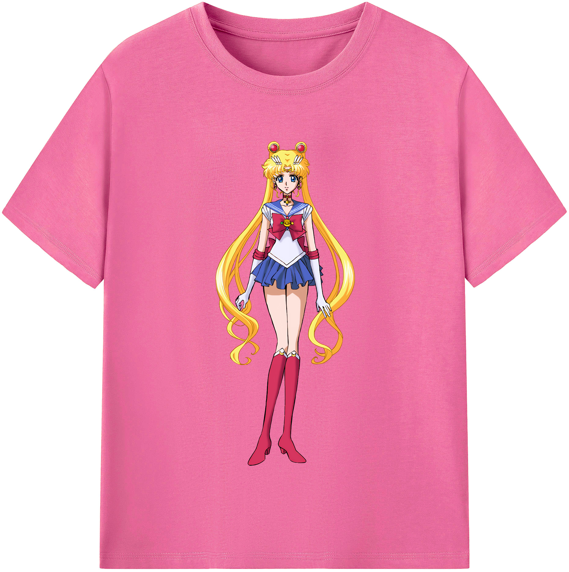 （画像用） 美少女戦士セーラームーン 月野 うさぎ つきの うさぎ Sailor Moon Tsukino Usagi レディースカジュアルプリントTシャツ（綿100％）